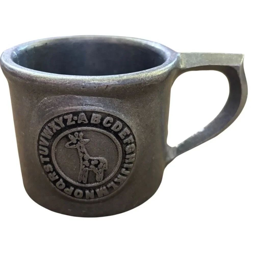 Vintage Child’s Pewter ABC Giraffe Mug